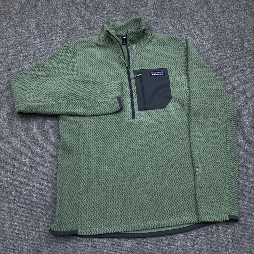 Patagonia R1 Air Zip-Neck Men's Small Hemlock Green Zigzag Fleece Pullover 40245